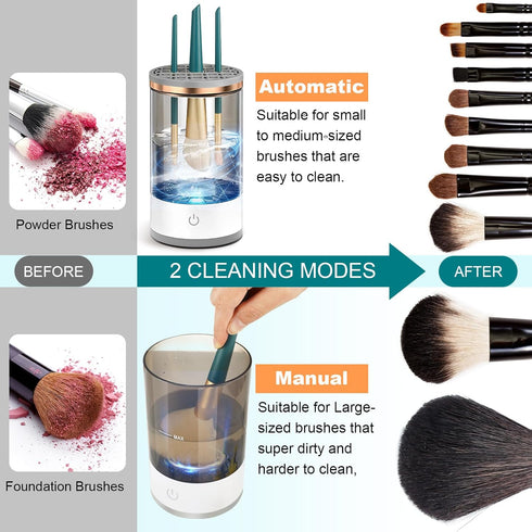 Electric Makeup Brush Cleaner Machine, Fast Automatic Spinning Tool for All Size Brushes, Great Gift