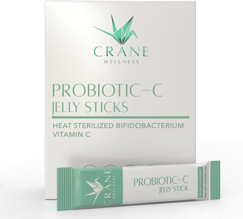 PROBIOTIC-C Jelly Sticks - Bifidobacterium and Vitamin C | Non-GMO, Gluten Free, Vegan | Individual Sachets for Easy