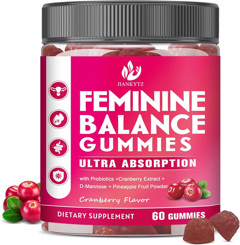 Feminine Balance Gummies for Women Sugar Free - Vaginal Health, Antioxidant, Digestive