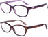 EYEGUARD 2 Pairs Reading Glasses for Women, Ultra Clear Spring Hinge Readers, +3.00