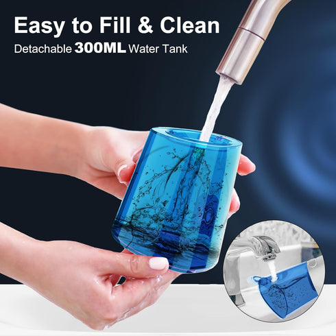 Water Flosser Pick for Teeth, 4 Modes Cordless Portable Water Flossers, 300ML IPX7 Waterproof