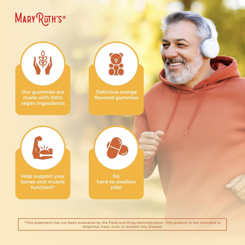 MaryRuth Organics Vitamin D3 Gummies - 2 Month Supply, 60 Vegan Gummies for Immune Support & Bone Health