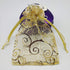 Onwon 50 PCS/Set Luxury Jewelry Candy Gift Bags, Champagne Velvet Drawstring Pouches, Gold Line Sheer Organza