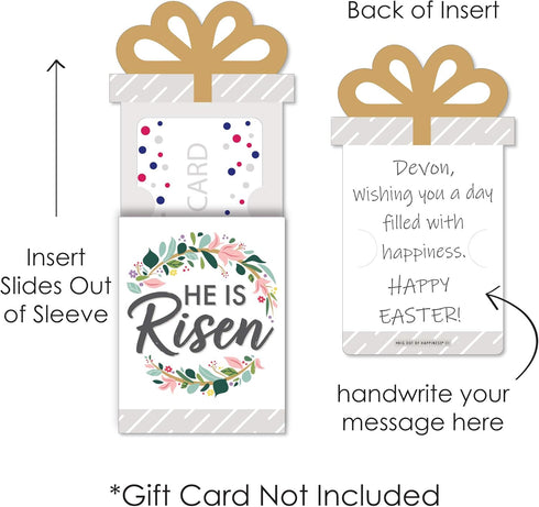 Set 8 Big Dot of Happiness Easter Gift Card Holders, Religious, Bunny Money Envelopes Double-Sided Cardstock Sleeves