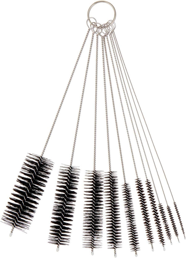Pipe Cleaners Homewinner 8 inch Nylon Bottle Straw Cleaning Brush Set - Stainless Steel Handle Flexible Tube Brushes,