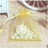 100pcs 5x7 inch Gold Gifts Wrap Bags, Organza Sheer Fabric Bulk, Drawstring Reusable Pouch for Baby Shower Favor, Craft