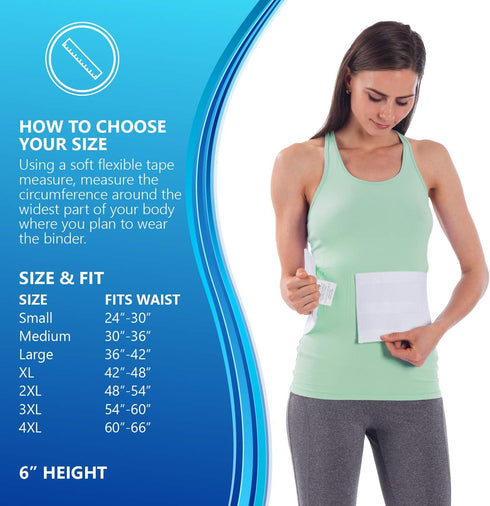 Tapered Abdominal Binder - NYOrtho, Firm Compression Wrap, Breathable Stomach Support, 60-66 Inch