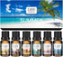 CAKKI Summer Essential Oils Set for Diffusers, 6X10ml with Coconut Passion, Plumeria, Pina Colada, Aqua Kiss