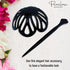 Parcelona Black French Radial Celluloid Hair Slide Pin, 3.5" Bun Cover Ponytail Holder for Women, Made in France