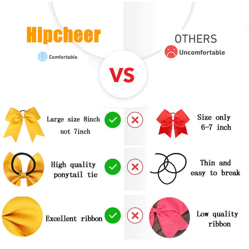 Hipcheer 20pcs Large Maroon Cheer Bows for Girls, Hand-made Grosgrain Ribbon Hair Accessories for Teen Sports