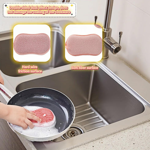 SAYUANVA Dual-Sided Kitchen Scrubbing Sponges, Heavy Duty Non-Scratch Cleaning Sponges, Extra Thick Dual-Sided Sponge