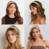 Wecoe Khaki 1.2 Inch Wide Silk Satin Headband, Non-Slip Fashion Solid Hair Band for Women and Girls