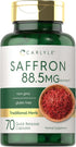 Carlyle Saffron Extract Capsules - 88.5mg, 70 Count, Non-GMO & Gluten Free Supplement