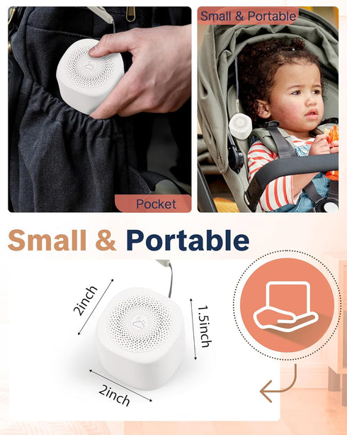 YONSEN 20 3 Travel White Noise Sound Machine Sounds, Portable Sound Machine for Adults Sleep, Mini Sleep Aid