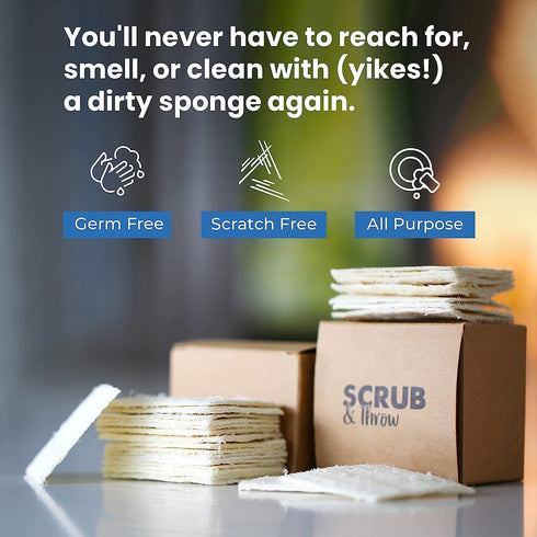 Scrub & Throw Scrub Sponges - 30-Pack Eco-Friendly All-Purpose Natural Loofah Sponges for Dishes