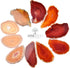 June&Ann Red Agate Light Table Slices, 10 Pcs Irregular Polished Agate Slab Cards for Home Decoration & Jewelry Making