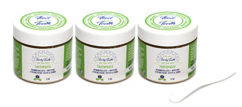 Lucky Teeth Organic Toothpaste-All Natural, Remineralizes and Fortifies Teeth and Gums. (2 oz 3