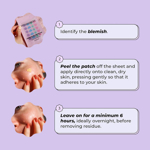 Vitamasques Acne Patch Face Mask Set, 4-Pack - Hydrocolloid Patches 80 Count for Blackheads