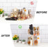 Rotating Makeup Organizer, 360 Spinning Skincare Storage Case with Brush Holder for Vanity Bathroom - Large