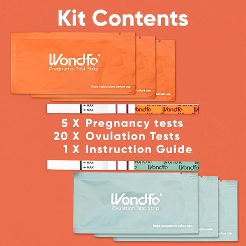 Use(20 5 Pregnancy and Ovulation Test Strips Kit - Fertility Tracking and Family Planning - Early Detection Combo Kit