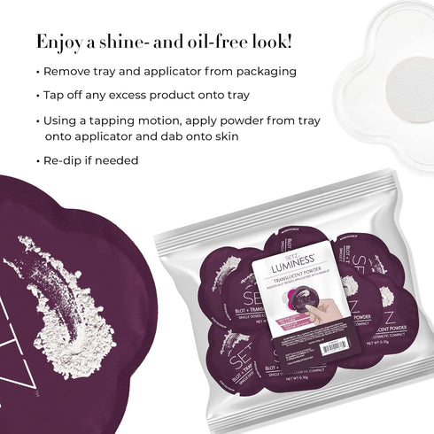 Luminess Setz Translucent Setting Powder 18 Pack, Natural Finish & Long-Lasting Wear, Mattifies Complexion