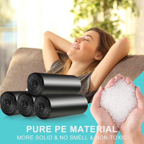 Small Trash Bags, 4 Gallon, 100 Count, Bathroom Garbage Bags, Extra Strong, Leakproof for Kitchen