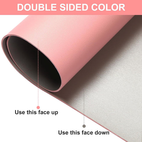 Makeup Mat for Vanity, Waterproof and Dust-Resistant Desk Protection, Ideal for Makeup Tables (15.7"X31.5", Pink)