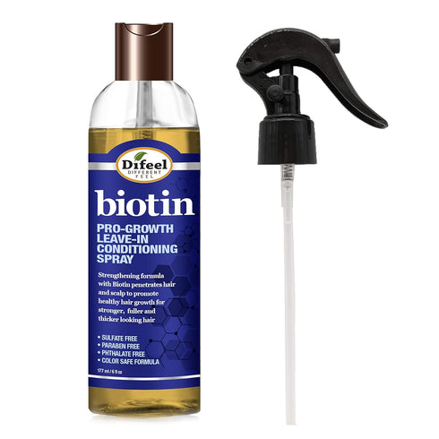 Difeel Pro-Growth Biotin Leave-in Conditioning Treatment, 6 oz. with Spray Cap & Dispensing Cap