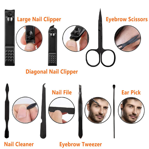 Manicure Set Men Nail Clipper Set, Personal Care Nail Grooming Kits Travel Nail Care Tools Gift for Men Women