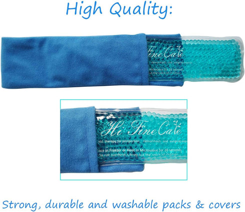 Perineal Cooling Pad, Postpartum Cold Packs Gel Bead Ice Pack for Women, 2 Ice Packs and 3 Covers