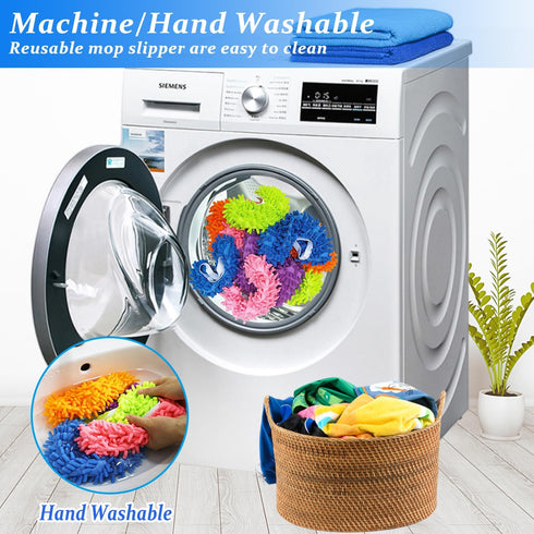 HDongany 2 (4 Pairs Pieces) Mop Slippers, Multi-Function Reusable Microfiber Dust Mops, Floor Cleaning Shoes