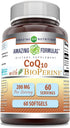 Amazing Formulas CoQ10 with Bioperine Supplement - 200 Mg Per Serving - 60 Softgels - Non-GMO, Gluten Free