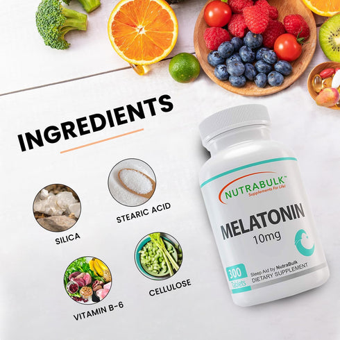 Melatonin 10 mg Tablets, Quick Release Natural Nighttime Sleep Aid for Adults, 300 Count
