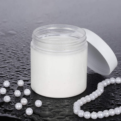 6 Pack 8 oz Plastic Pot Jars, Round Clear Leak Proof Cosmetic Container Jars with White Lids for Travel Storage, Jewelry