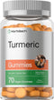 Horbaeach Turmeric Gummies | 70 Count | Vegan Non-GMO Supplement with Mango & Peach Flavor, Curcumin & Ginger