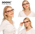 DOOViC 4-Pack Reading Glasses, Blue Light Blocking Computer Readers, Anti Eyestrain Spring Hinge Glasses for Women 1.5