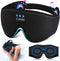 LC-dolida Sleep Headphones, 3D Bluetooth Wireless Music Eye Mask, Ultra-Thin Stereo Speakers for Sleeping