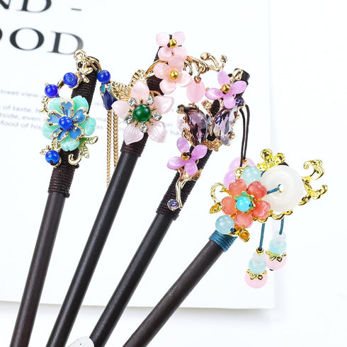 inSowni 8 Pieces Retro Asian Chinese Traditional Hanfu Hair Sticks Pins with Bead Pendants for Women Girls