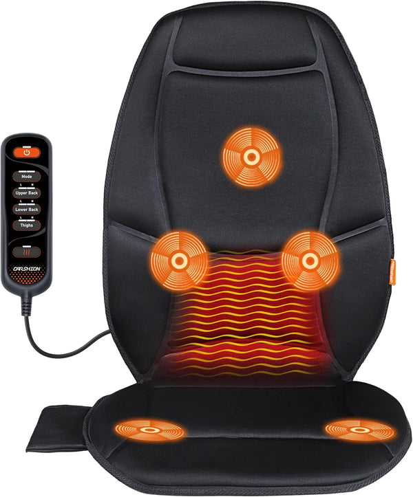 Massage Seat Cushion with Heat, Back Massager for Chair, Heated Seat Cover for Pain Relief