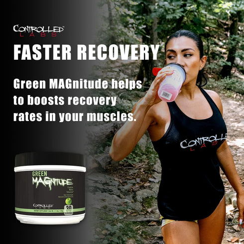 CONTROLLED LABS Green Magnitude Supplement, Sour Green Apple, 30 Servings, Promotes Strength & Stamina