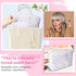 Nylon Large Makeup Bag, Travel Cosmetic Pouch, Waterproof Toiletry Bag for Women, Cute White-Heart Design
