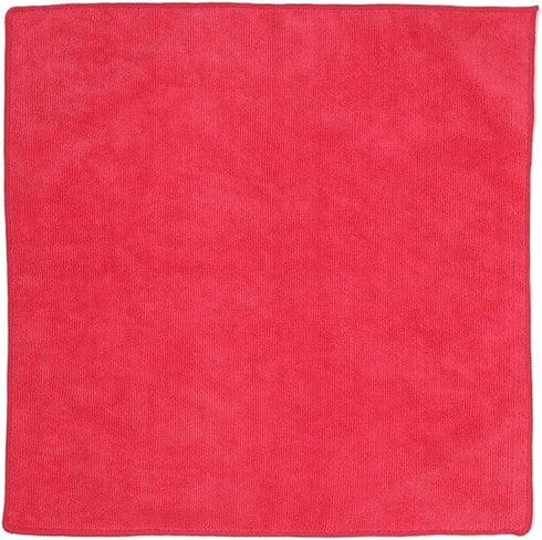 kinganrun 12-Pack 40x40cm Microfiber Cloths, Absorbent Lint-Free for Kitchen Car Glasses(Red)