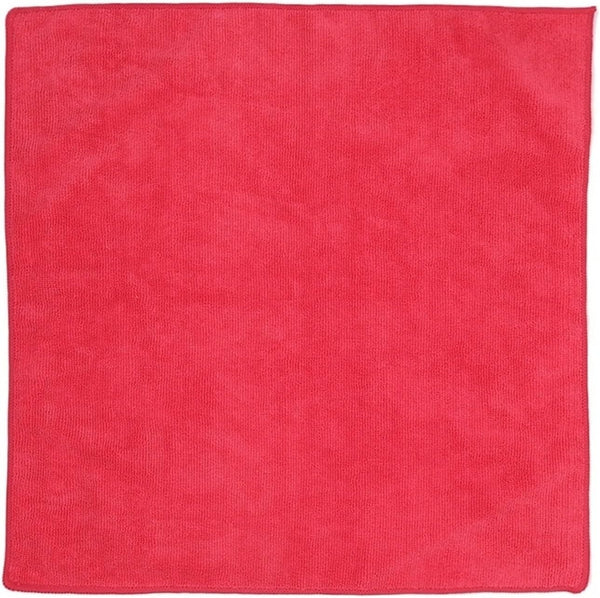 kinganrun 12-Pack 40x40cm Microfiber Cloths, Absorbent Lint-Free for Kitchen Car Glasses(Red)