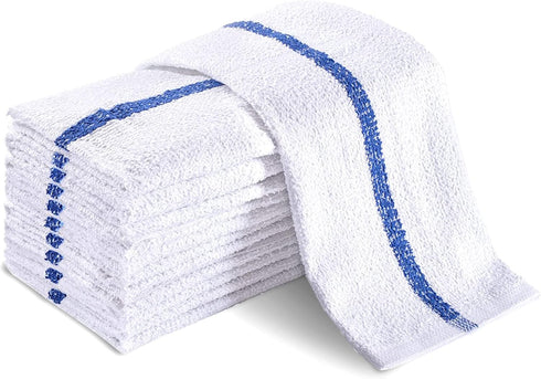 Universal Cleaning Towels, 24 Pack, 16” X 19” 100% Cotton Terry Weave Cloths for Home or Restaurant Use
