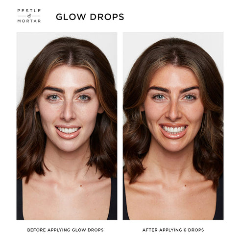 Pestle & Mortar Glow Drops - Sunless Self-Tan with Hyaluronic Acid, Customisable Self Tanner, 15ml