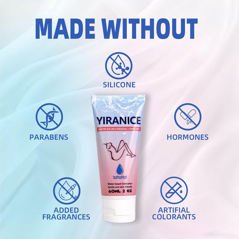 YIRANICE 2.0 oz Water-Based Lubricant, Clear and Intimate, Long-Lasting Moisturizing, Sensitive Skin Safe, pH-Balanced