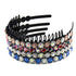 Yeshan Teeth Comb Headbands for Women, Pack of 4 with Rhinestone and Crystal Beaded Plastic Hairbands