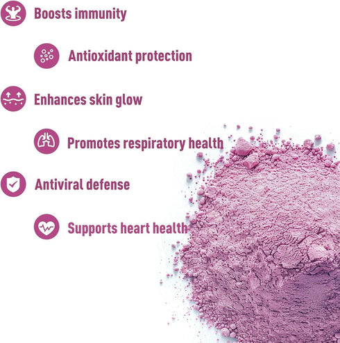 UNLEASH'D ORGANIC 16 oz 100% Organic Elderberry Juice Powder Pure Natural Superfood, Rich in Antioxidants & Vitamins