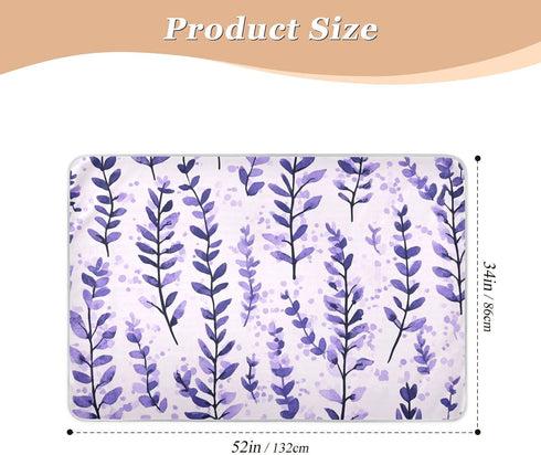 miaozhen 52" 34" Lavender Floral Extra Large Resuable Toddler Mattress Pads Soft Absorbent Baby Diaper Changing Pad