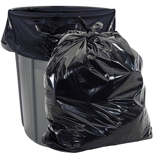 Aluf Plastics 40-45 Gallon Trash Bags, 2 MIL, Pack of 50, 40" x 46", Heavy Duty Black Garbage Bags for Outdoor